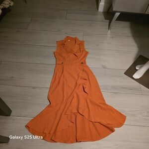 W106 SHEIN Vibrant Orange High Low Dress